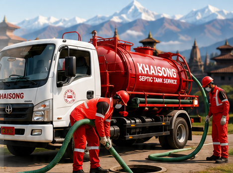 Khaisong septic tank service truck and cleaning team